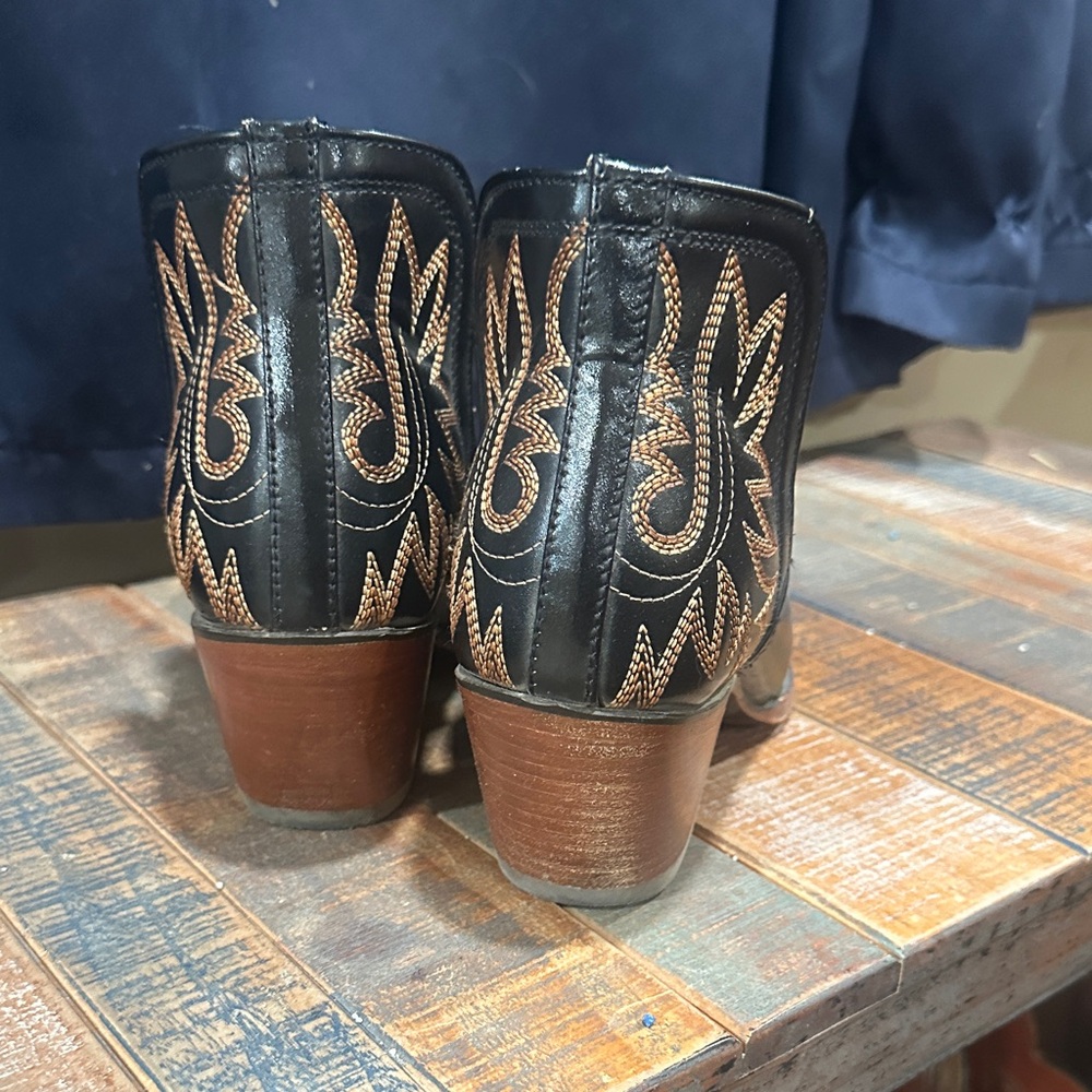 Ariat Black and Brown Embroidered Heeled Boots - Picture 3 of 4